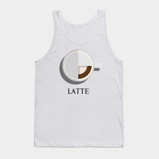 Hot latte coffee cup top view in flat design style Tank Top